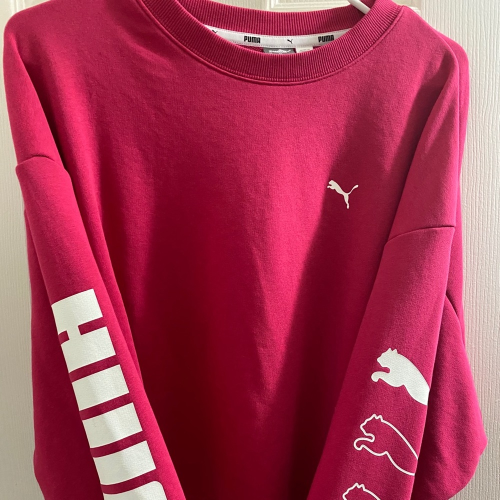 Women’s puma pink crop top sweatshirt